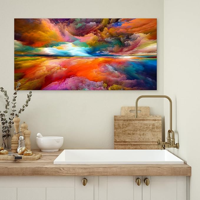 YYYYHPP YP2098 Abstract Wall Art Colorful Clouds Landscape Pictures Canvas Prints Paintings Ready to Hang for Living Room Bedroom Kitchen Home and Office Wall Decor
