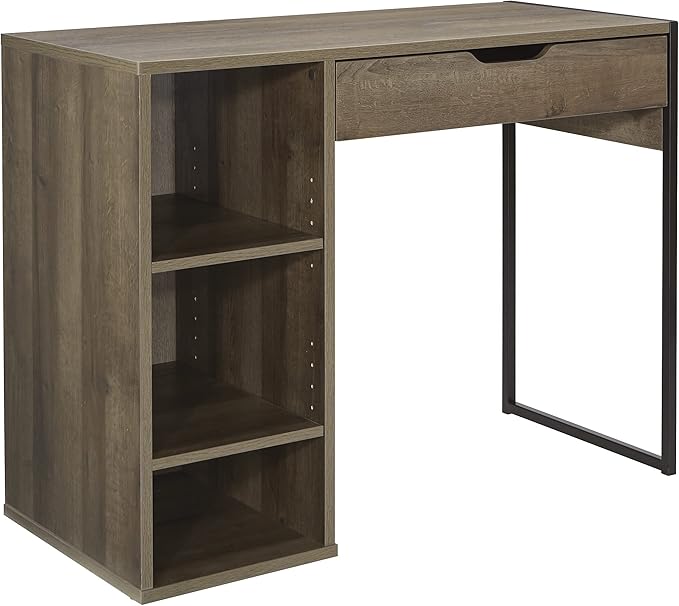 OSP Home Furnishings Ravel 40-Inch Wide Writing Desk, Grey Oak
