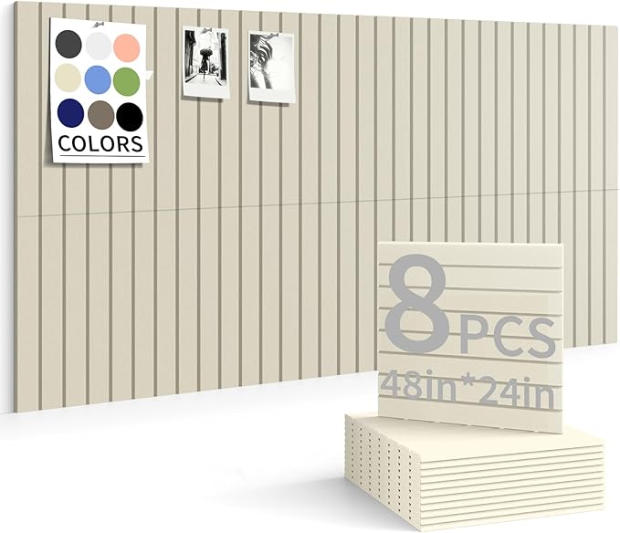 Large Bulletin Board 48"x 24" Cork Boards for Walls, 12 Pack Felt Wall Panels Photo Board, Cork Board for Office Home Pin Board