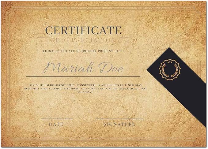 50 DUGUTUL Old Looking Vintage Design Stationery Paper, 8.5 x 11 in, Double Sided, Textured, Printer Friendly for Invitation, Letter, Resume, Award, Diploma, Art, Craft, Certificate (A)