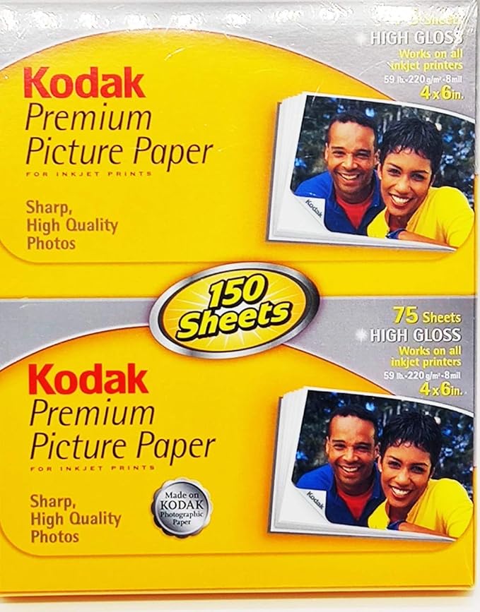 Kodak Premium Picture Paper for Inkjet Printers, 150 Sheets
