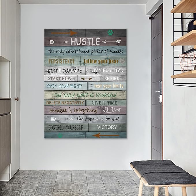 Motivational Canvas Wall Art Large Size Picture Print Inspirational Entrepreneur Quotes Poster Painting Wall Decor Artwork for Living Room Office Workplace Classroom Ready to Hang [30''Wx 40''H]