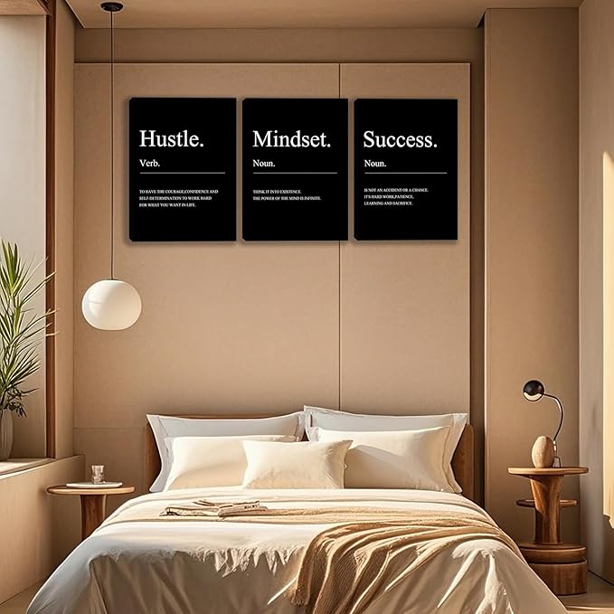 3 Panel Print Canvas Wall Art Motivational Office Wall Decor Painting Inspirational Posters Modern Inspiring Artwork for Home Living Room Bedroom Wall Decor Office Wall Art Ready to Hang - 36"Wx 16"H