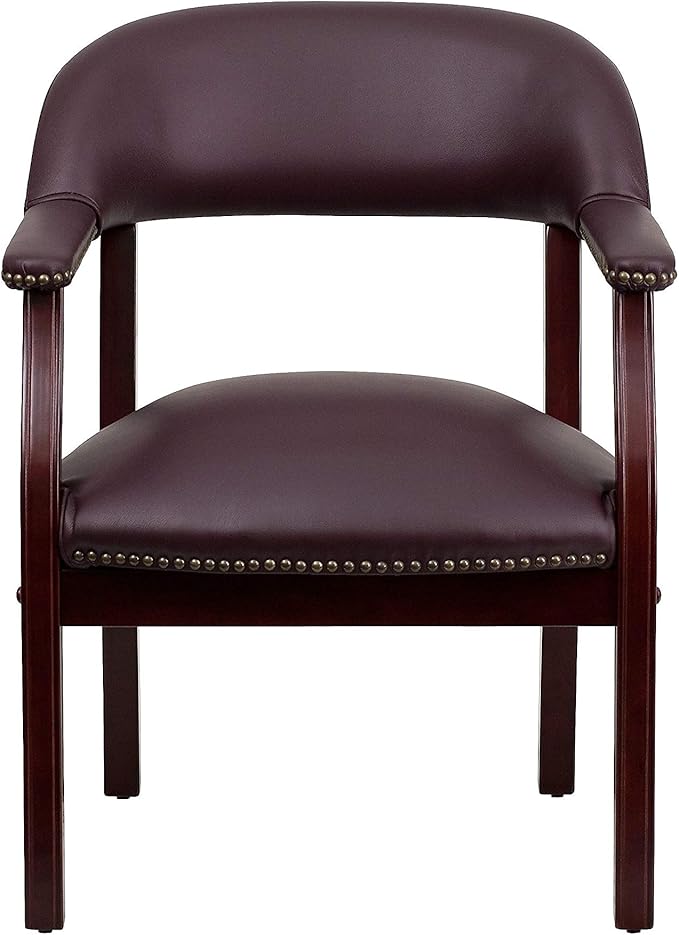 Flash Furniture Diamond Burgundy LeatherSoft Conference Chair with Accent Nail Trim
