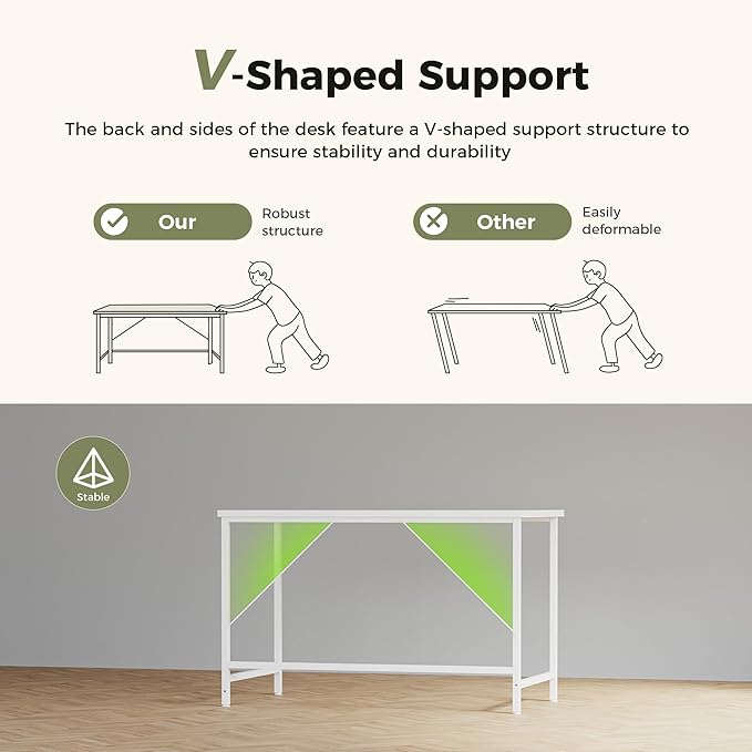 Mericonia 40 inch Computer Desk, Gaming Desk for Small Spaces, Modern Simple Style Table for Home Office, Study Student Writing Table