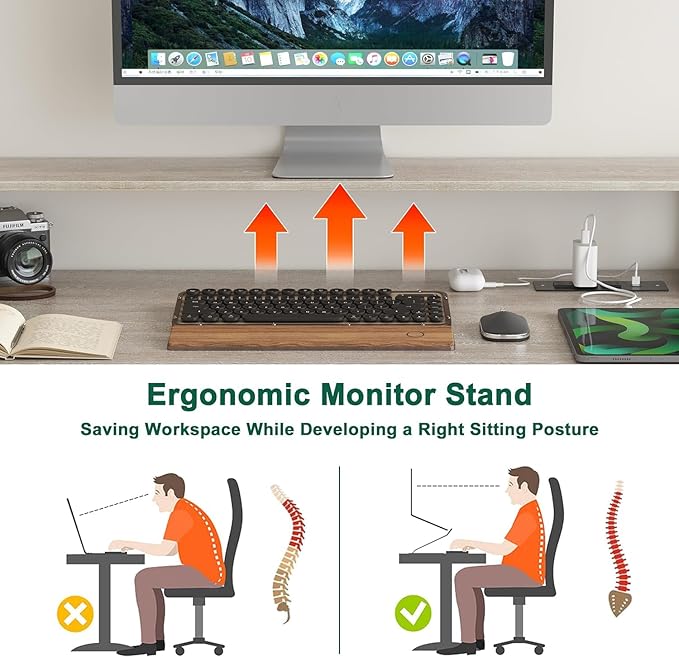 L Shaped Desk with Drawers, 66" Home Office Desk with Power Outlet and Led Strip, Computer Desk with Storage Shelves & Monitor Stand, Large Corner Desk Gaming Desk, Grey