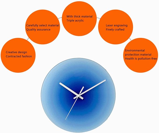 Sunset Wall Clock Non Ticking Wall Clocks Wall Clocks for Living Room Decor Silent Battery Operated Clock for Room/Office/Home/Kitchen Decor (Red) (Red) (Red)