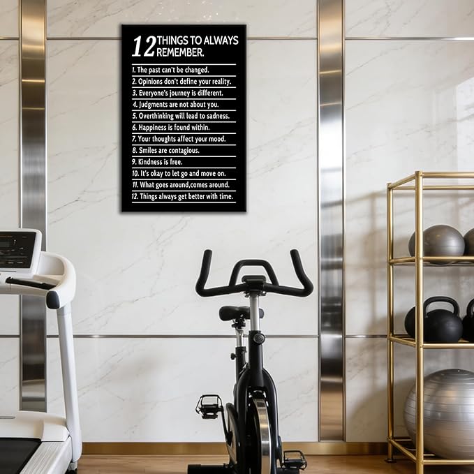 Inspirational Canvas Wall Art Motivational Office Poster Wall Decor 12 Things Always Remember Positive Quotes Picture Print for Modern Home Bathroom Bedroom Gym Print Ready to Hang [12''Wx18''H]