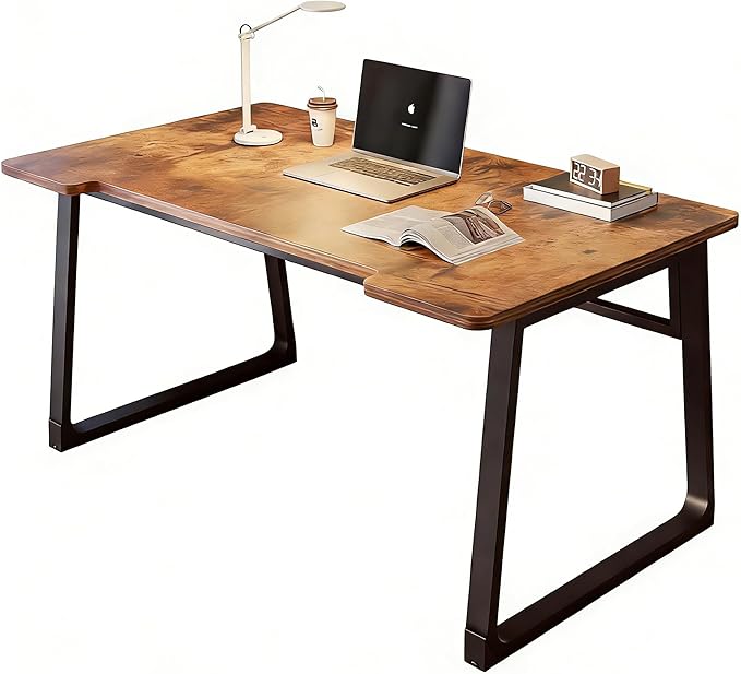 Computer Desk 39.4 Inch Small Office Desk with Wood Top and Metal Frame, Study Writing Desk for Home, Bedroom, Gaming, U-Shaped Leg Design, Modern Simple