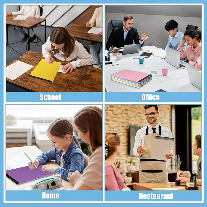 8 Pack Colored Legal Pads, Totally 400 Sheets Legal Pads 8 x 11.5inch College Ruled Writing Pads Wide Ruled Paper for Office, School, College, Professional