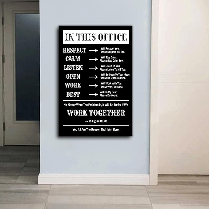 Inspirational Canvas Wall Art Office Decor for Men Picture Print Motivational Positive Quotes Teamwork Theme Painting Posters Artwork for Modern Home Office Decoration Ready to Hang [24''Wx36''H]