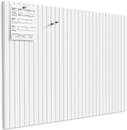 MaxGear Large Cork Boards for Walls 48" x 36", White Felt Bulletin Board Tiles for Office Decor, 12 Pack Felt Wall Tiles with Slat Paneling, Push Pin Board Home Wall Organizer
