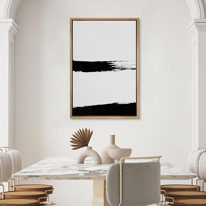 SIGNWIN Framed Canvas Wall Art Abstract Color Block Canvas Prints Home Artwork for Living Room,Bedroom - 24x36 inches