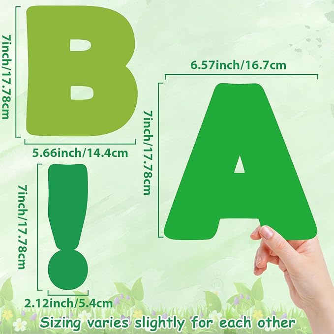 150 PCS Large 7" Bulletin Board Letters Set, Spring Green Classroom Alphabet Cutout Letter for Bulletin Board Display Home School, A Great Helper to Inspire Students' Learning Interest