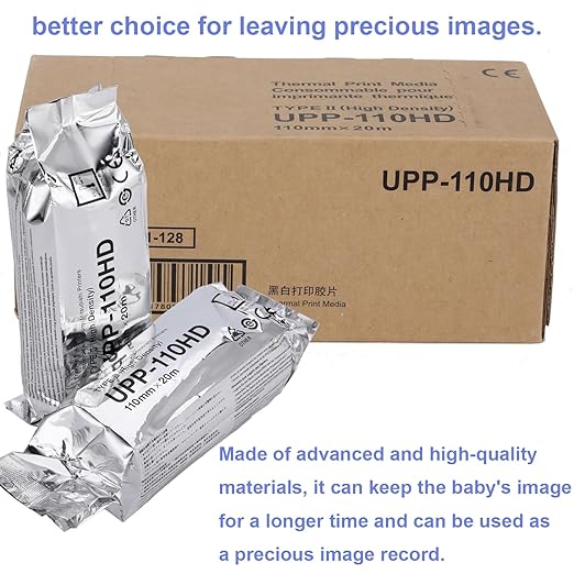 UPP-110HD Ultrasound Paper, 2 Roll High Density Ultrasound Thermal Print Film/Media 110mm x 20m