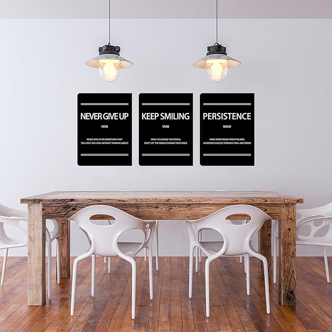Halioyo Motivational Wall Decor 3 Pieces Inspirational Canvas Wall Art, Positive Quotes Posters Wall Decor for Office Bedroom Living Room Dorm Classroom, 12 x 16 inch