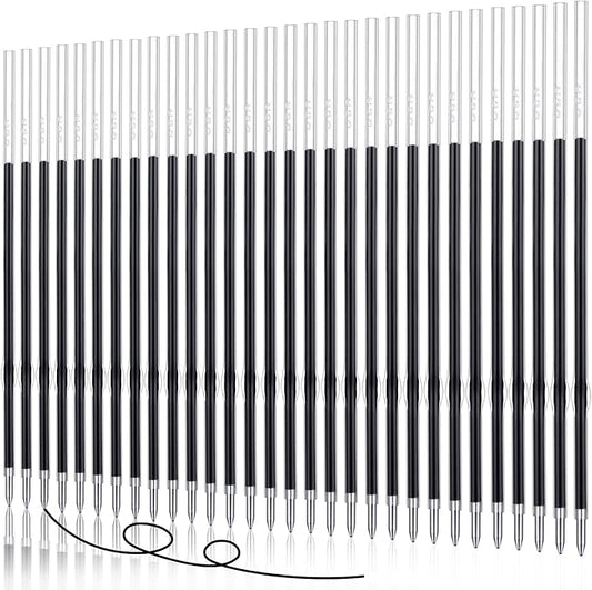 30 Piece Black Ink Pen Refills, 1 mm Ballpoint Refills Replacement Ballpoint for Click Retractable Pens Office College Supplies