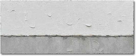 NANKAI Art A large modern art painting in a minimalist grey and white style, suitable for wall decoration in homes or offices. 24x60 inches