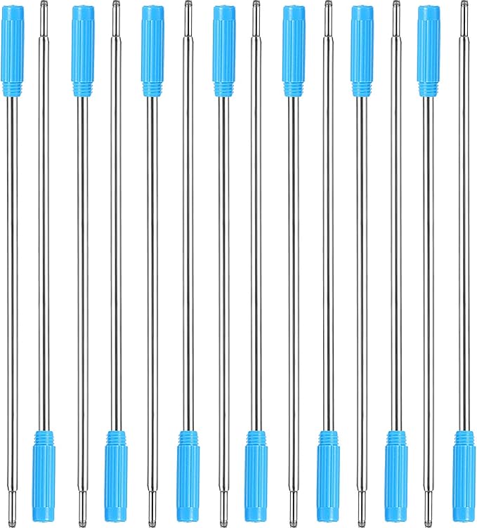 Jovitec 24 Pieces Replaceable Ballpoint Pen Refills Metal Pen Ink Refills Smooth Writing 4.5 Inch (11.6 cm) and 1 mm Medium Tip for Gifts Office(Blue)