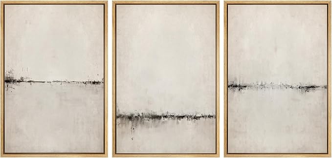SIGNWIN Framed Canvas Print Wall Art Set Abstract Watercolor Serene Aesthetic Illustrations Modern Art Decorative Nordic Abstract for Living Room, Bedroom, Office - 16"x24"x3 Natural