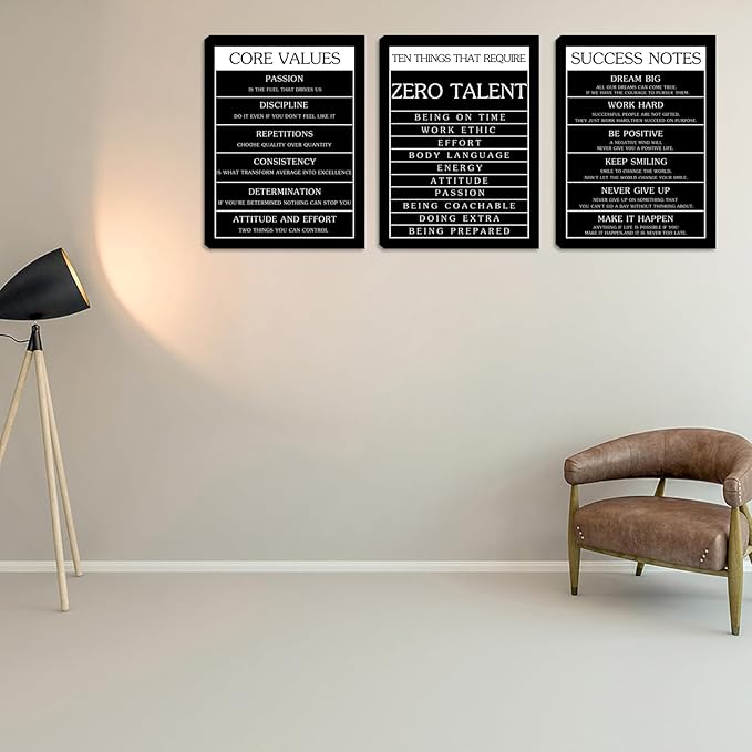 Motivational Wall Decor Inspirational Office Wall Art Decor Posters Prints 3 Pieces Positive Canvas Print Picture for Workplace Classroom Dorm Living Room 16x24 inch