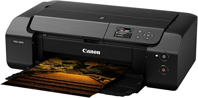 Canon PIXMA PRO-200S Professional 13" Wireless Inkjet Photo Printer with 3.0" Color LCD Monitor, 8-Color Dye-Based Ink, Black