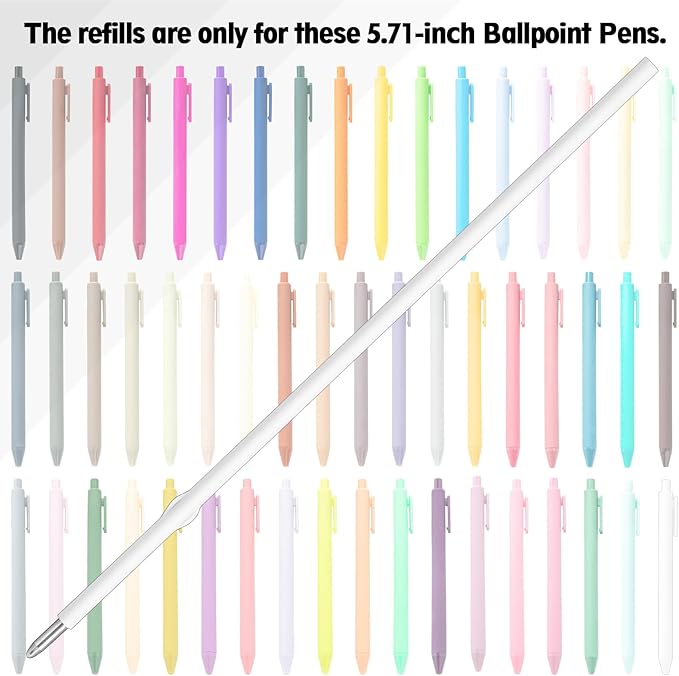 50 Pcs 1mm Retractable Ballpoint Pen Refills Bulk 4.92 Inch Replacement Ballpoint Ink Pen Refills Smooth Writing for Click Ball Point Pens School Office Supplies(Black Ink,Classic)
