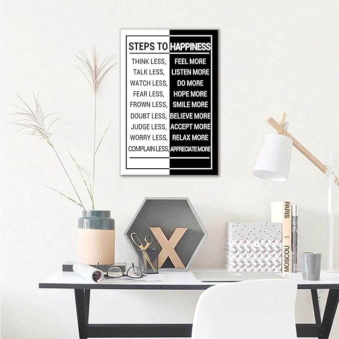 Inspirational Wall Art Picture Painting with Daily Motivational Quotes Poster Printed on Canvas Positive Artwork for Office Bedroom Classroom Study Room Home Decor Ready to Hang [12''Wx 18''H]