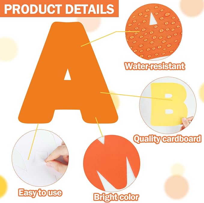 260 PCS Fall Bulletin Board Letters for Classroom 4” Letters Combo Pack Set Autumn Orange Classroom Decorations Alphabet Numbers Symbols Letters for Bulletin Board Cutouts Card for Classrooms Decor
