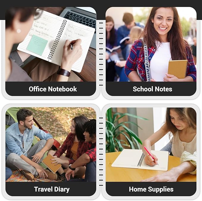 EUSOAR Hardcover Lined Notebook, A5 24 Packs 5.5" x 8.3" 120 Pages Lined Travel Writing Notebooks Journal, Memo Notepad Sketchbook, Students College Office Business Subject Diary Ruled Book Journal