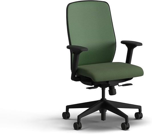 HON Nucleus Task Chair, Spectrum Mesh, Standard Synchro-Tilt Control, Office Chair with Lumbar Support, Height and Width Adjustable Arms, Black Frame, Leaf