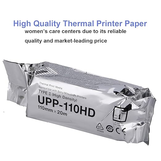 UPP-110HD Ultrasound Paper, 2 Roll High Density Ultrasound Thermal Print Film/Media 110mm x 20m