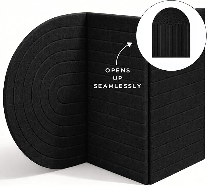 Orelle Rainbow Arch Felt Bulletin Board | Foldable Peel and Stick Felt Board for Wall | Aesthetic Arch Pin Boards for Walls, Office, Vision Board, Kids Art Display | 23 x 31”| Black