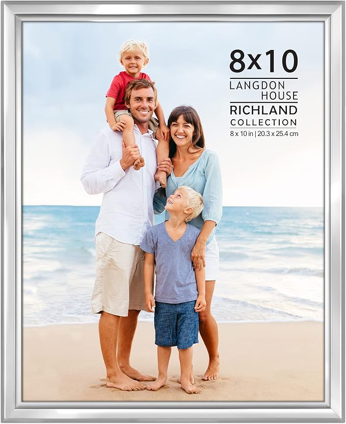 Langdon House 8x10 Silver Picture Frame - Distinguished Edging for Classic Style - Richland Collection