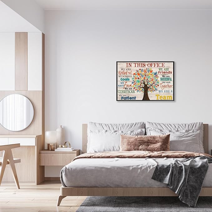 Trendy In This Office We Are A Team Inspirational Wall Art Work Positive Motivation Modern Canvas Posters Encouraging Sign Prints Painting For Office Living Room Wall Decor 16x24in Framed