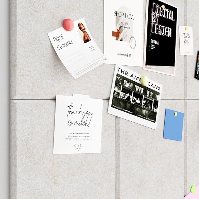 Large Cork Boards for Walls – 36" x 24" Self Adhesive Felt Wall Tiles, Ideal for Office Bulletin Board, Easy to Install Pin Board Photo Board