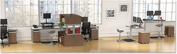 Alera ALE Valencia Series Mobile Box/File Pedestal, 15 7/8 x 19 1/8 x 22 7/8, Walnut