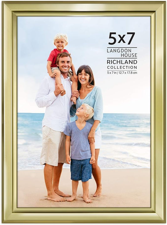 Langdon House 5x7 Gold Picture Frame - Distinguished Edging for Classic Style - Richland Collection