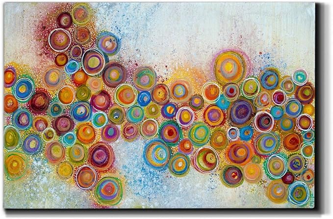 Landscape Wall Art Premium Gallery Wrapped Canvas Abstract Ocean Forest Modern Artwork Decoration for Living Room Kitchen Bathroom Office, Ready to Hang