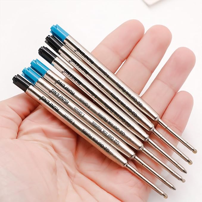 Pack of 10 Replaceable Ballpoint Pen Refills, G2 Gel Ink Refills,1mm Medium Point,Twist Pen Refill,Ball Point Pen Refills,Ink Refills for Pens,Blue Ink Refills