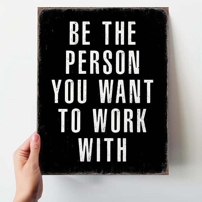 Inspirational Office Decor for Men Women - 11x14 Motivational Wall Art - Black Typography Quote Poster - Professional Success Mindset Wall Decor for Home Office Workspace - Positive Encouraging Gift