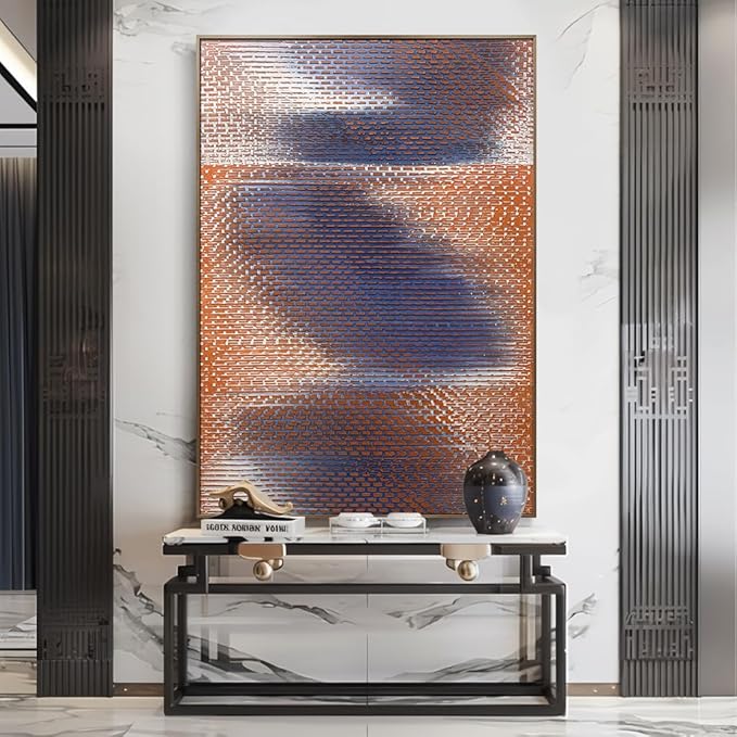 BrightA Blue and Orange Large Modern Wall Art Big Wall Art Large Wall Decor for Living Room Bedroom Hallway Living Room Wall Decor 31.5"x47.2"