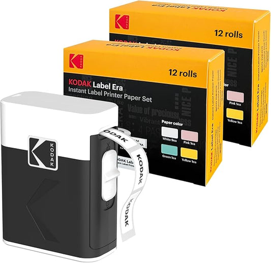 KODAK Label Maker Machine Value Pack, White (24 Refills) – Label Printer for School, Office & Home Organization