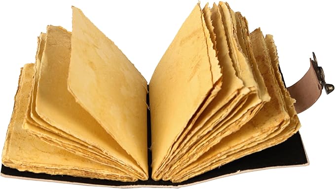 TUZECH Book of Spells Leather Bound Journal Deckle Edge Paper Grimoire Printed Diary Third Eye witchcraft supply and Witch Spell Notebook Antique Vintage Book for Men and Women (Queen of Cups)