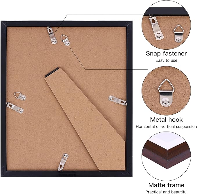 Fixwal 20 Pack Picture Frames Collage Wall Decor Wall Frame Set for Gallery Wall Decor, Hanging or Tabletop Display, Assorted Picture Frames Including 8x10, 5x7, 4x6 Family Photo Frames, Brown