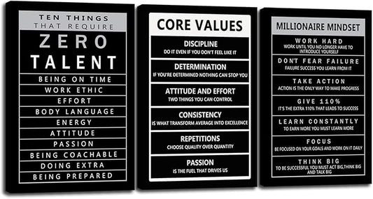 Inspirational Canvas Wall Art 3 Pieces Painting Office Decor Inspirational Posters Prints Modern Motivational Picture for Wall Art Decor Living room Home Framed Ready to Hang[72''Wx 36''H]