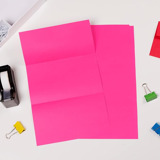 JAM PAPER Legal Colored 24lb Paper - 90 gsm - 8.5 x 14 - Ultra Fuchsia Pink - 100 Sheets/Pack