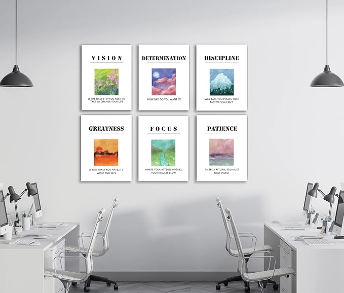 Landscape Canvas Wall Art，Motivational Wall Art Decoration Painting .Suitable forGym, Library, Office, Living Room and Home Deco,Tabletop/Hanging(29x38cm) Framed 3