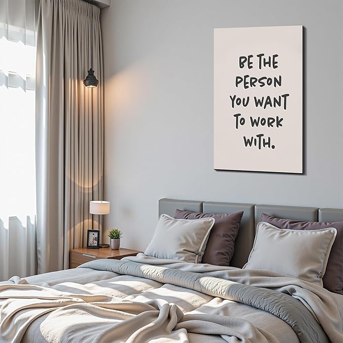 Inspirational Phrases Framed Canvas Wall Art Motivational Sayings Prints Wall Decor for Classroom Office Bedroom Living Room Gym Made in USA