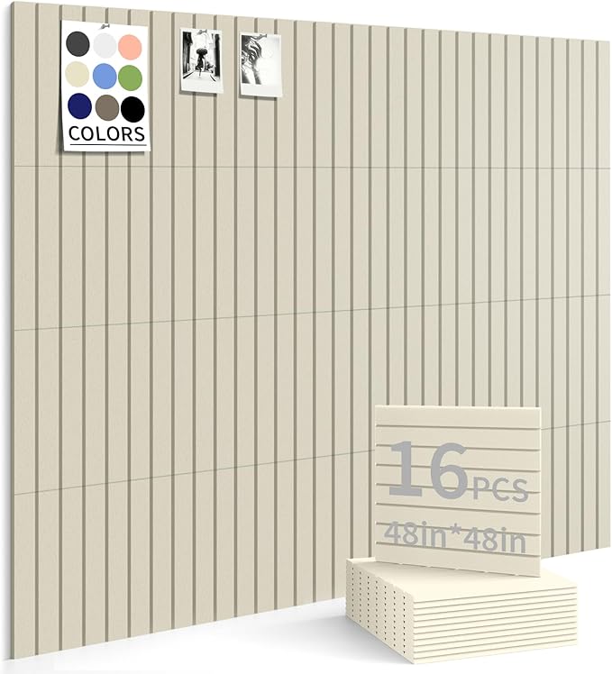 Large Bulletin Board 48"x 48" Cork Boards for Walls, 12 Pack Felt Wall Panels Photo Board, Cork Board for Office Home Pin Board